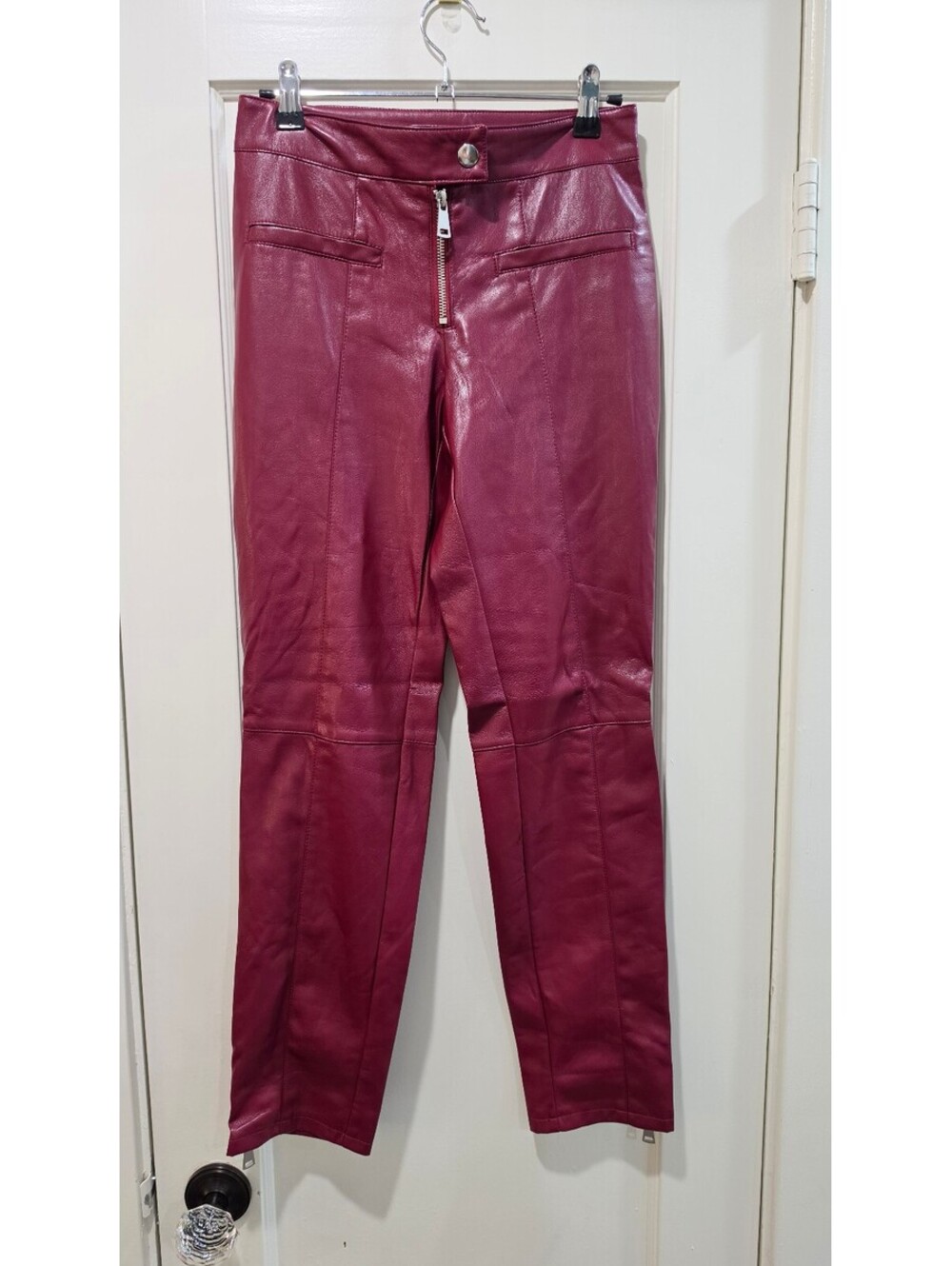 Forever 21 Women's Faux Leather Burgundy Pants XS